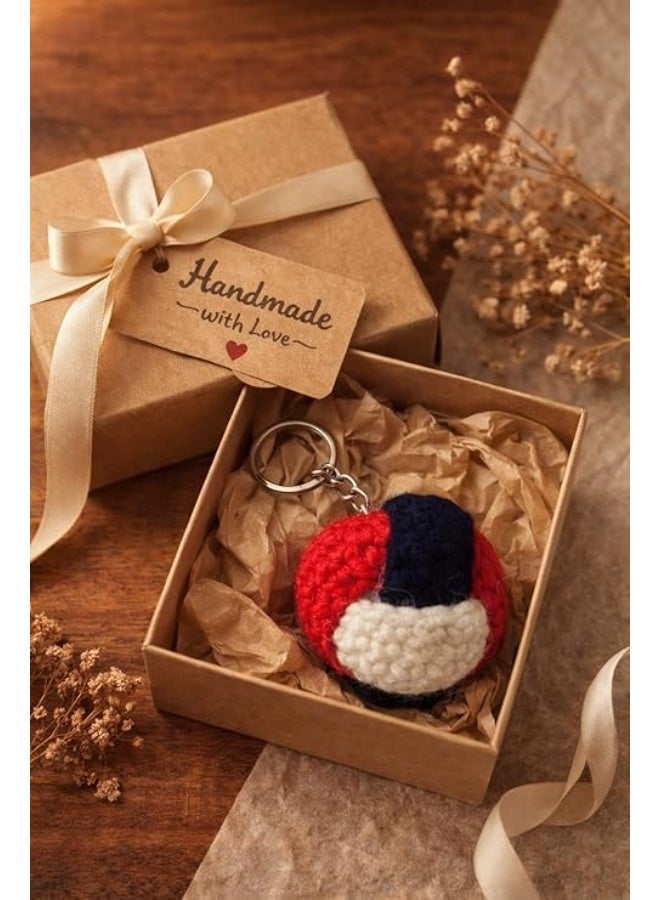 Handmade Wool Keychain Premium Hand Crocheted Soft Yarn Keyring Durable Metal Ring Lightweight Unique Gift Daily Use - Image 4
